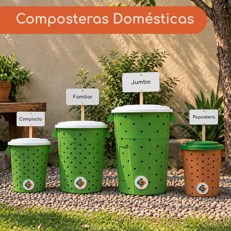 Composteras domesticas que transforman todos los desechos orgánicos de cocina y poda de jardín en tierra fértil, en tan solo un mes.